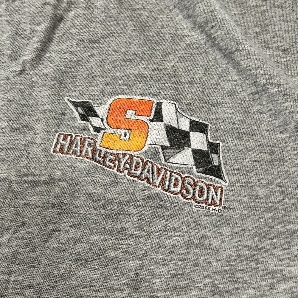 Y2k Harley Davidson T Shirt Mens 2XL Heathered Gray Cotton 2015 Biker Graphic - Picture 3 of 7
